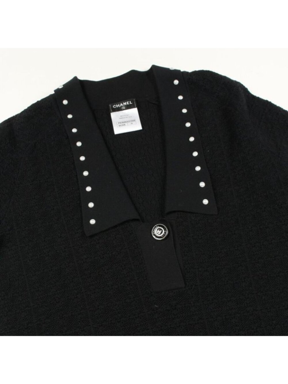 Chanel Dress CC Logo Button Pearl Cotton Nylon Knit - Picture 7 of 9